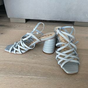 Leather heels sandals size 7
